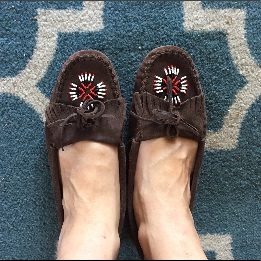 Rampage beaded leather moccasins